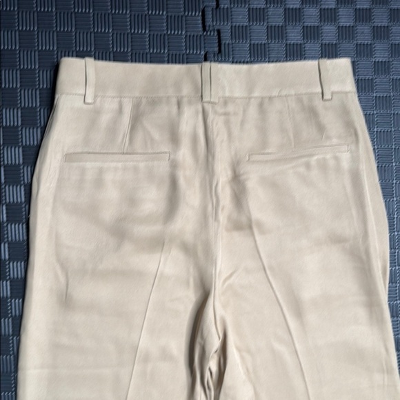 Zara Cream Straight Leg Pants Lightweight Linen Blend - Picture 4 of 6